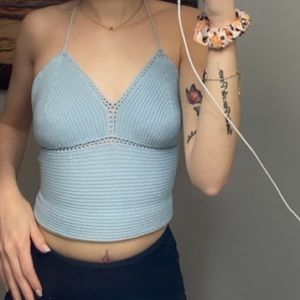 Light blue knitted top